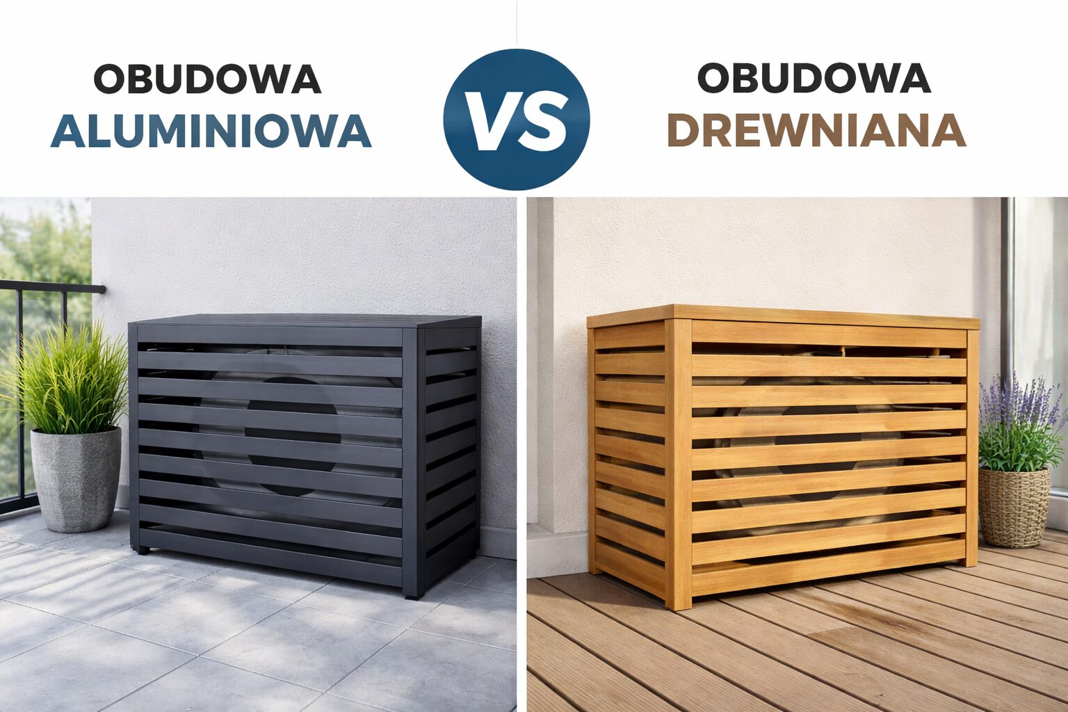 Obudowa klimatyzacji drewniana czy aluminiowa- porównanie